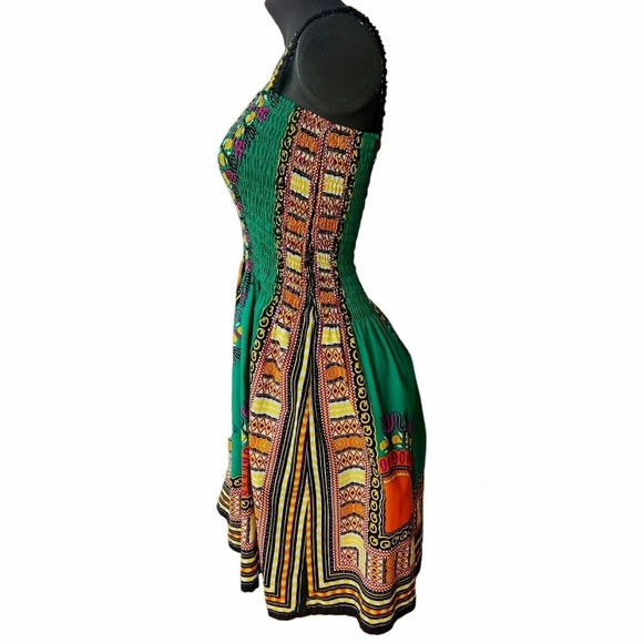 NEW Vibrant Colorful Dashiki African Dress Medium - Picture 3 of 5